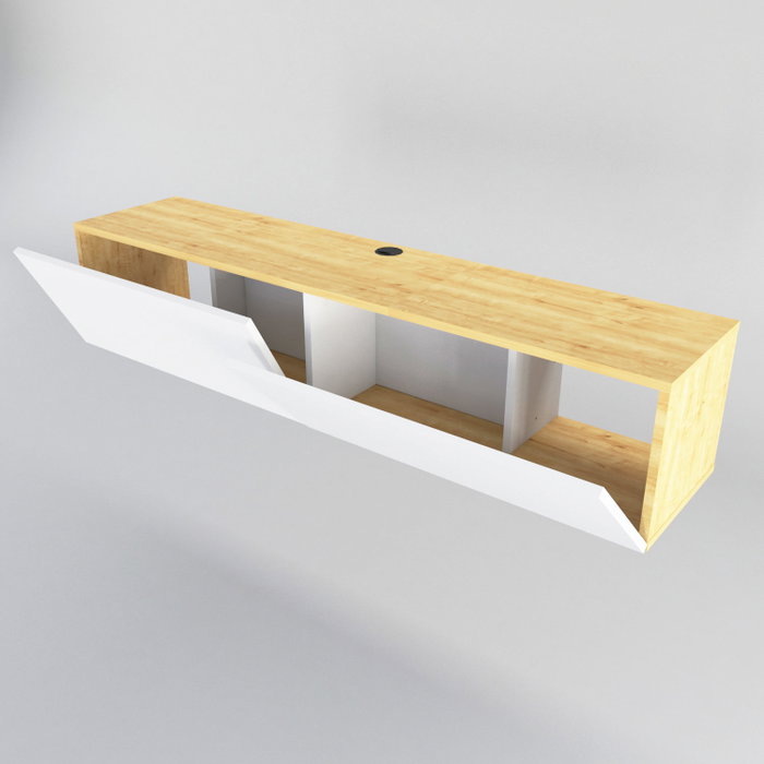 Hanah Home Mueble de TV Escandinavo Blanco y Zafiro
